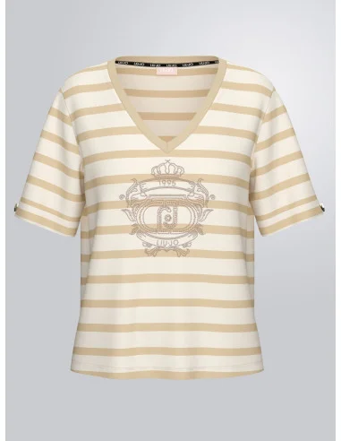 Maglia Con Righe E Strass Liu Jo