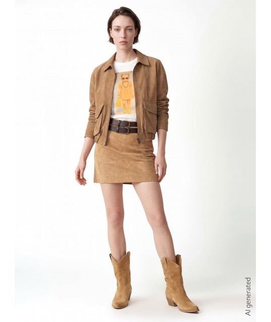 T-Shirt Regular In Cotone Con Stampa Bimba E Strass Rinascimento