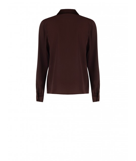 Fluid Georgette Shirt With Satin Inserts Rinascimento