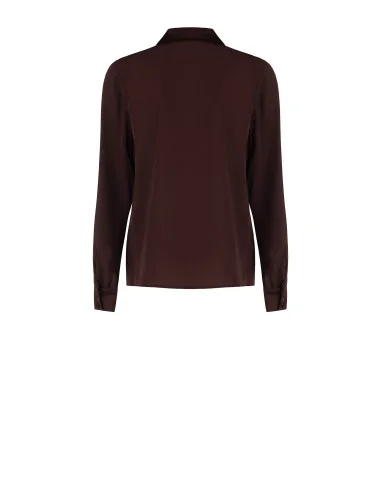 Camicia Fluida In Georgette Con Inserti In Raso Rinascimento