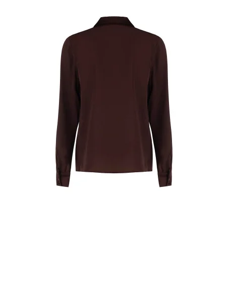 Fluid Georgette Shirt With Satin Inserts Rinascimento