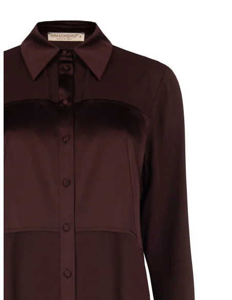 Camicia Fluida In Georgette Con Inserti In Raso Rinascimento