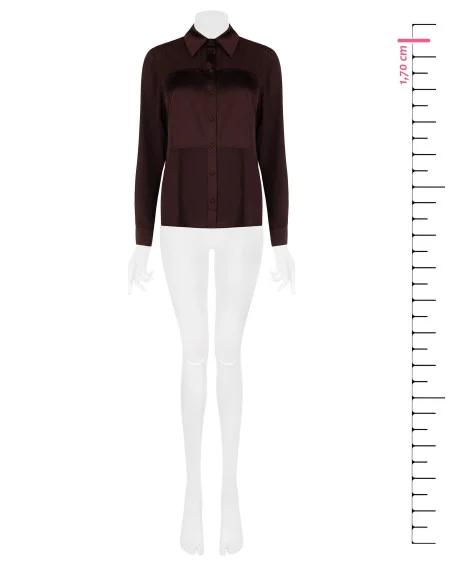 Fluid Georgette Shirt With Satin Inserts Rinascimento