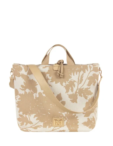 Maxi Shopper In Tela A Fiori Con Tracolla Regolabile E Removibile Rinascimento