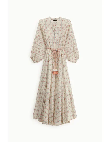 Robe longue à imprimé floral avec ceinture tressée Dixie