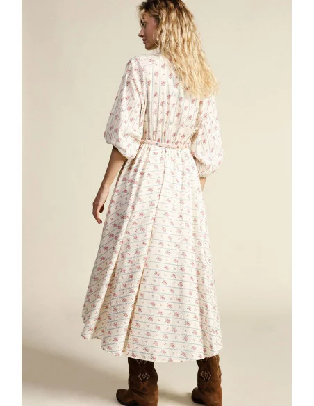 Robe longue à imprimé floral avec ceinture tressée Dixie