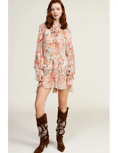 Robe courte à volants et imprimé floral Dixie