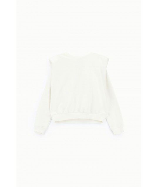 Sweatshirt Col ras du cou Épaules structurées Ourlet élastiqué Dixie