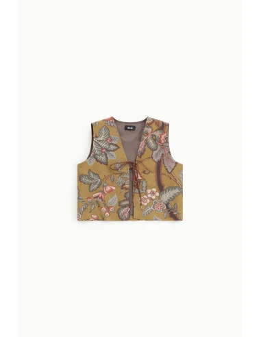 Gilet Stampato Con Laccetti Decorativi Frontali Dixie