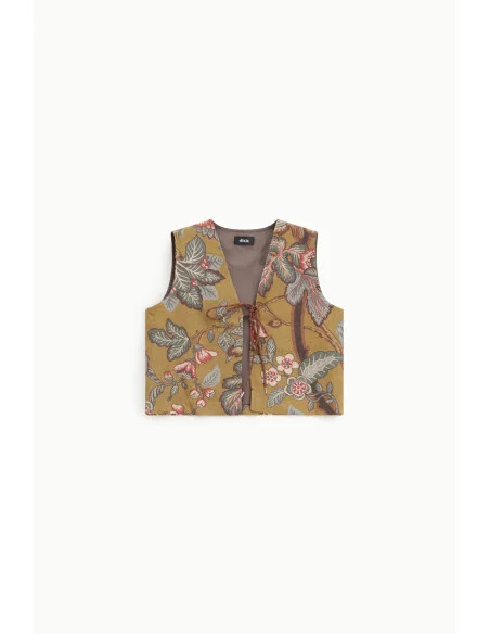 Gilet imprimé avec bretelle décorative sur le devant Dixie