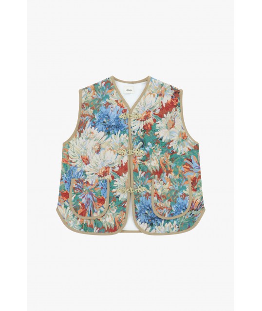 Floral Fantasy Vest With Front Pockets Dixie