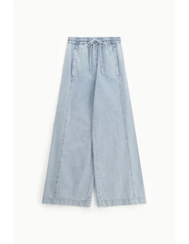 Jeans à jambe large avec taille haute et cordon de serrage Dixie