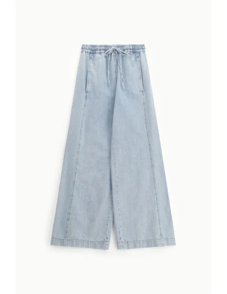 Wide Leg Jeans With High Waist And Drawstring Dixie