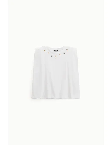 Top sans manches avec broderie florale sur l'encolure Dixie