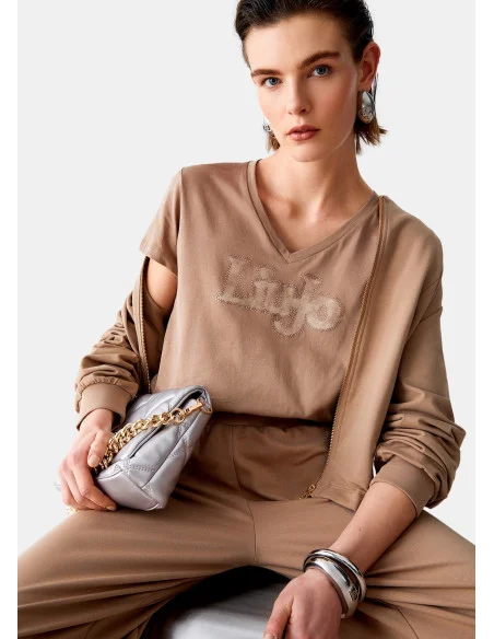 T-Shirt Con Scollo A V Liu Jo
