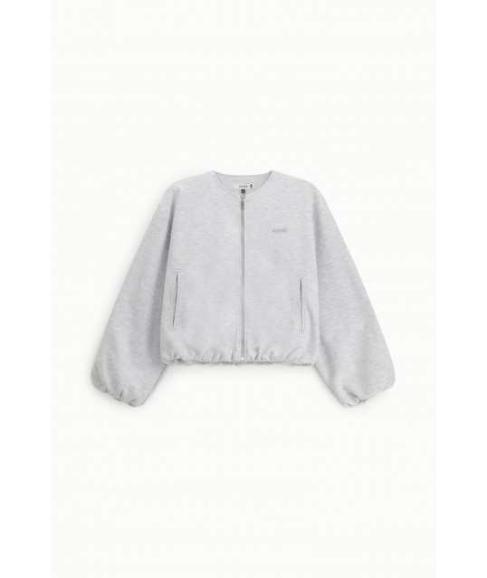 Short Zip Sweatshirt With Pockets And Cuffs Please