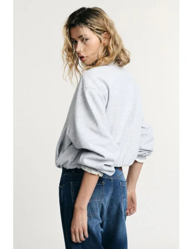 Short Zip Sweatshirt With Pockets And Cuffs Please