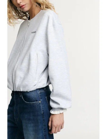 Short Zip Sweatshirt With Pockets And Cuffs Please