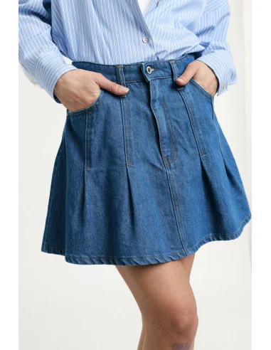 Skorts Vita Alta Con Tasche Frontali E Pieghe Please