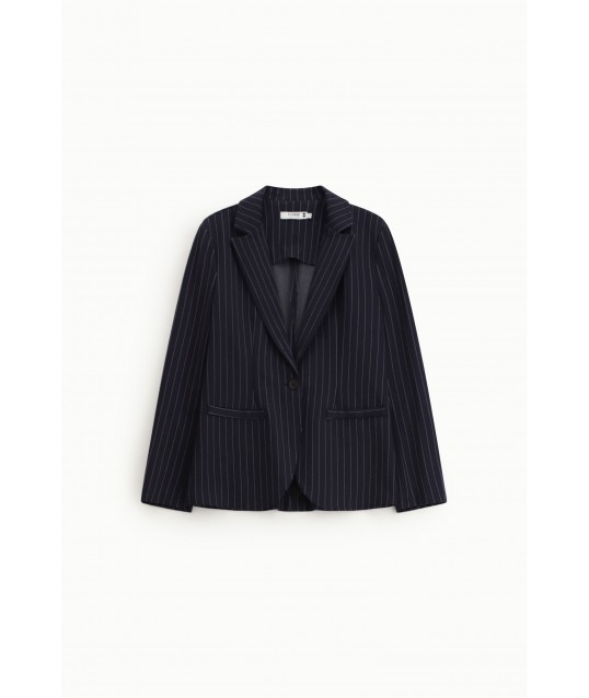 Blazer rayé à coupe régulière avec poches passepoilées Please
