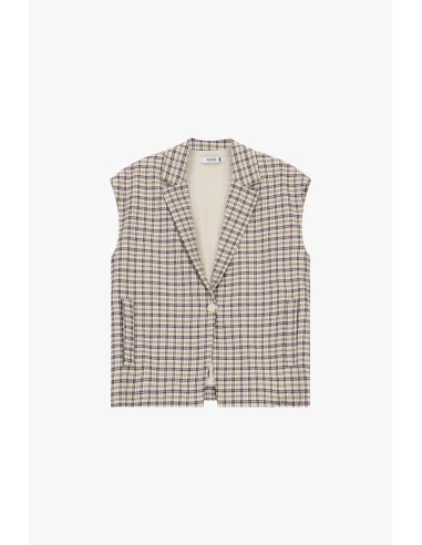 Gilet Con Motivo A Quadri E Chiusura A Bottone Please