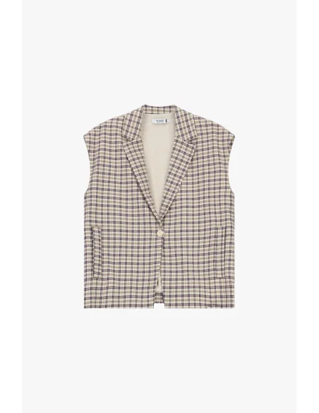 Gilet avec motif à carreaux et fermeture à boutons Please