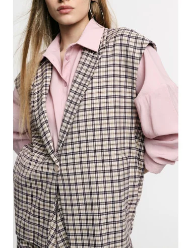 Waistcoat With Check Pattern And Button Fastening Please