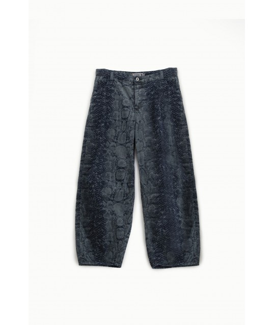 Balloon Jeans Snake Patterned High Waist Please