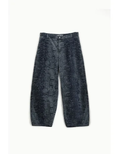 Balloon Jeans Snake Patterned High Waist Please