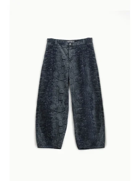 Balloon Jeans Snake Patterned High Waist Please