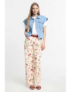 Pantalon taille haute à imprimé floral Palace Please