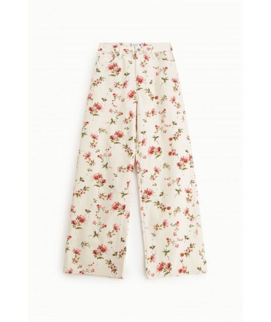 Pantalon taille haute à imprimé floral Palace Please