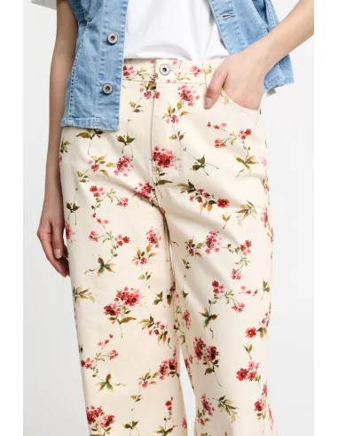 Pantalon taille haute à imprimé floral Palace Please