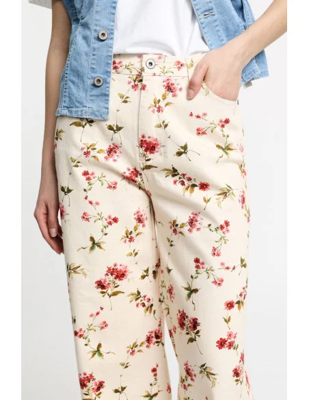 High Waisted Floral Print Palace Trousers Please