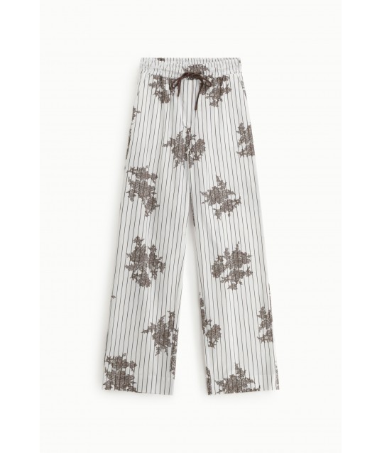 Striped Patterned Palace Trousers With Drawstring Please