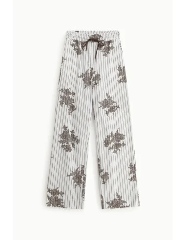 Striped Patterned Palace Trousers With Drawstring Please