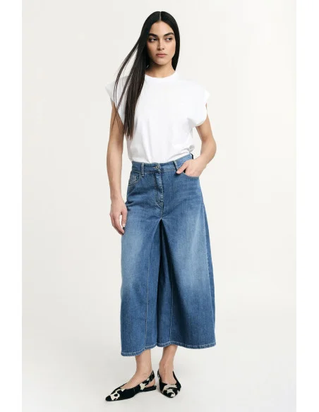 Jeans taille haute à jambe large Five Pockets Please