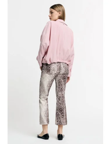 Cropped Trousers Maculata Print Straight Fit Please