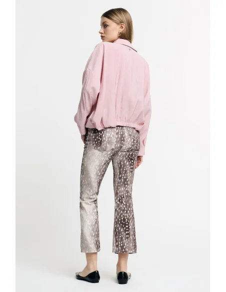 Pantaloni Cropped Stampa Maculata Vestibilità Dritta Please