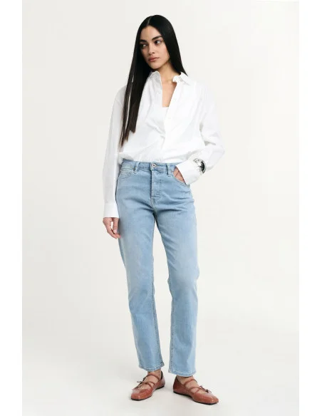 Jeans Straight-Leg Vita Media Dettaglio Classico Please