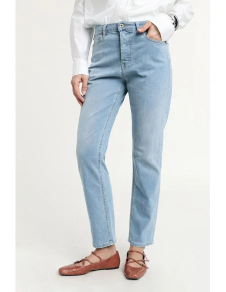 Jeans Straight-Leg Vita Media Dettaglio Classico Please