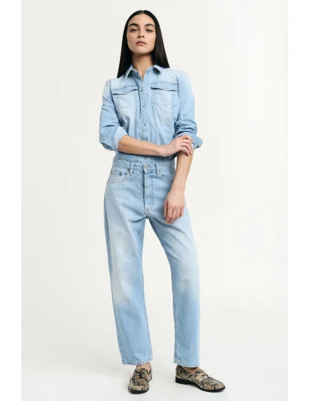 Straight-Leg Jeans High Waisted With Loops Please