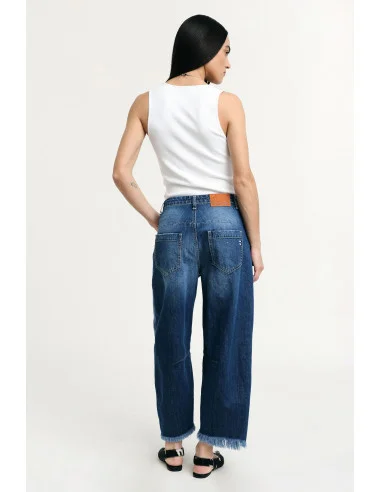 Jeans coupe baloon avec bas effiloché Please