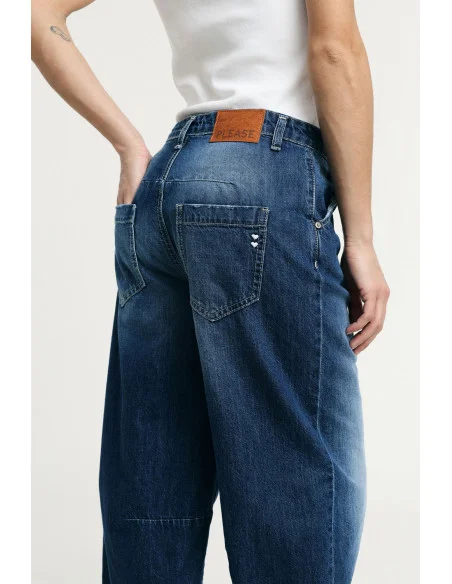 Jeans coupe baloon avec bas effiloché Please
