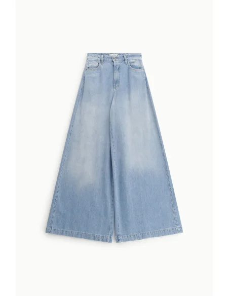 Jeans A Gamba Ampia A Vita Alta Con Tasche Please