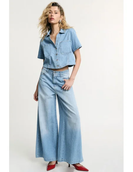High Waisted Wide Leg Jeans With Pockets Please