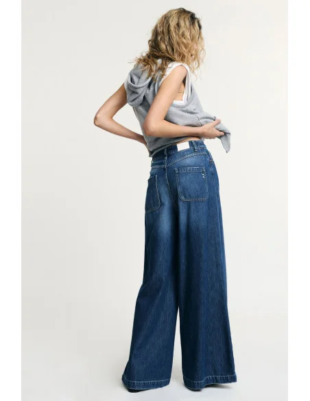 Jeans taille haute à jambe large Effet ombré SVP