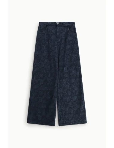 Jeans taille haute à imprimé floral et jambe large Please
