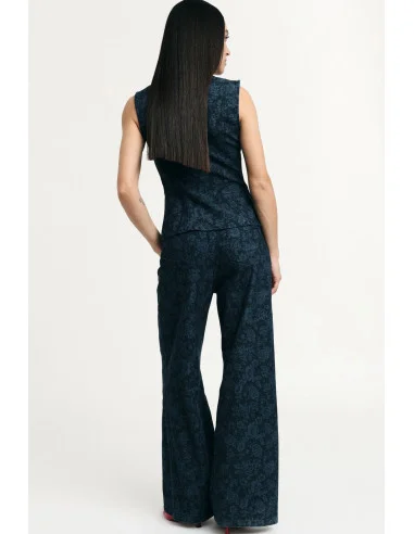 Jeans A Gamba Ampia Stampa Floreale Vita Alta Please
