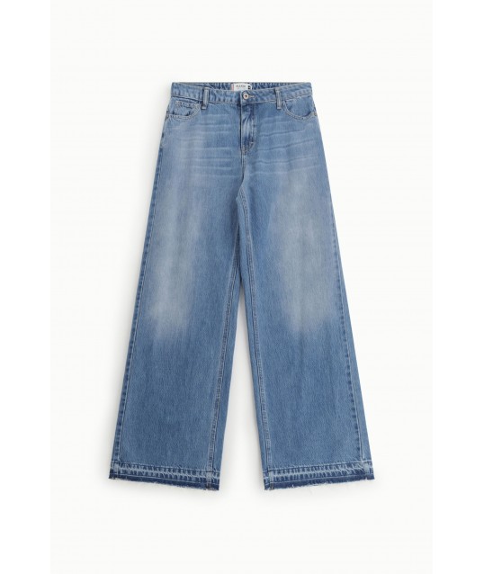 Jeans A Gamba Ampia Con Fondo Sfrangiato Please
